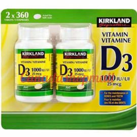 Kirkland Signature Vitamin D3, 1000 IU 2 packs
