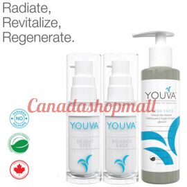 Youva Daily Revitalizing Trio: Organic Cleanser, Organic Serum and Organic Anti-aging Eye-cream