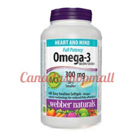 Webber Naturals Easy to Swallow Mini Omega-3 -300mg 400 Enteric Softgels
