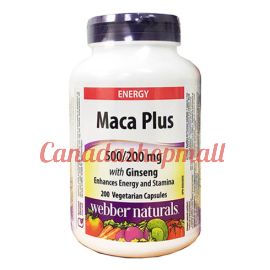 Webber Naturals - Maca Plus with Ginseng 500 mg/ 200 mg  200 Vegetarian caps
