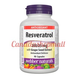 Webber Naturals Resveratrol with Grape Seed Extract 200/25 mg 90 capsules