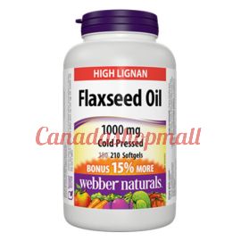 Webber Naturals Flaxseed Oil 1000 mg 210 softgels