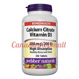 Webber Naturals Calcium Citrate with Vitamin D3 300 mg  200 IU 350 tablets