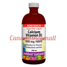 Webber Naturals Liquid Calcium Vitamin D Blueberry Flavour 500 ml
