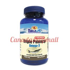 Maplelife Alaska Deep Sea Fish Oil Omega-3 Triple Potency 1000 mg 100 softgels