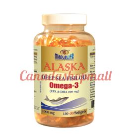 Maplelife Omega-3 Alaska Deep Sea Fish Oil(Golden) 1000 mg 180 softgels