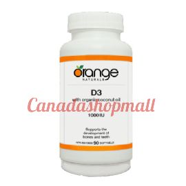 Orange D3 with Organic Coconut Oil 1000IU 90sotfgel