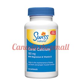 Swissnatural Coral Calcium with Magnesium and Vitamin D 180 mg 90 capsules